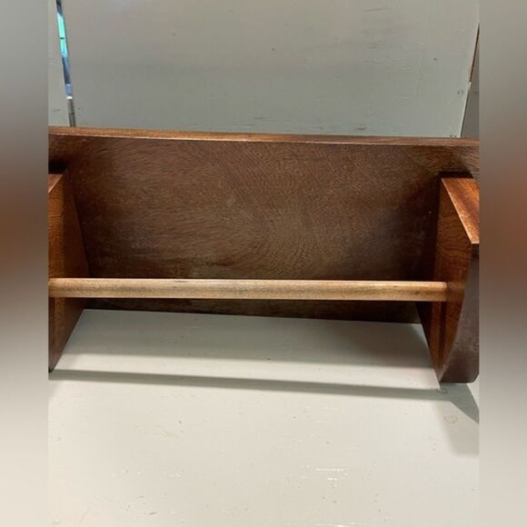 Wooden Gracie Oaks wall mounted paper towel roll holder dispenser/display shelf - Picture 8 of 10